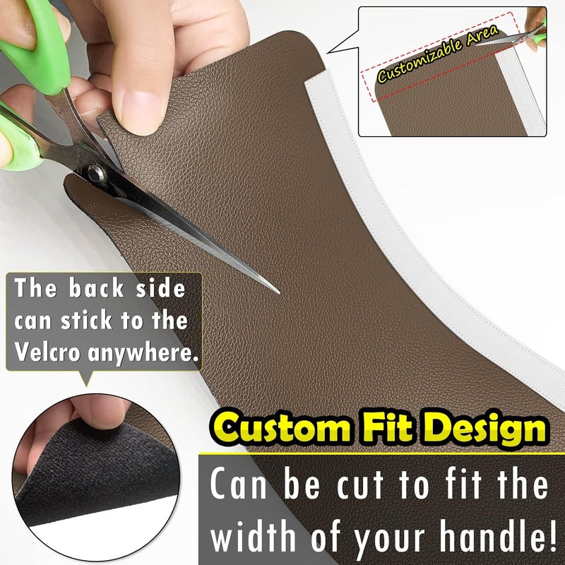 Royleath Refrigerator Door Handle Covers, 6PCS, Leather Kitchen Appliance Handle Covers, Keep Your Fridge Microwave Oven Stove or Dishwasher Clean, Stains Dirty Oils, Kitchen Decor(Chocolate) - Image 5